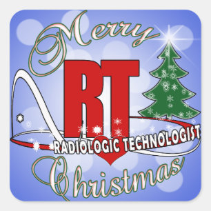PEGATINA CUADRADA NAVIDADES RT TECNOLOGÍA RADIOLÓGICA