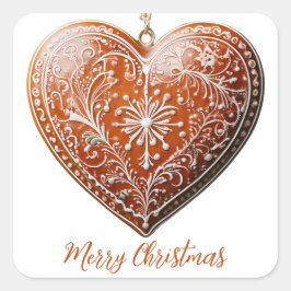 Pegatina Cuadrada Navidades rusos cocinan decorando tradición