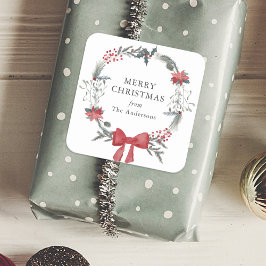 Pegatina Cuadrada Navidades rusos corearon regalo de Navidad