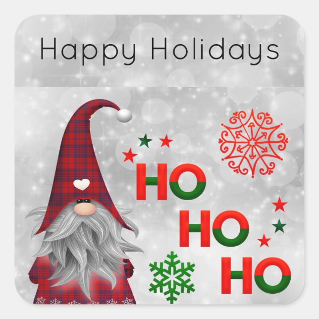 Pegatina Cuadrada Navidades Santa (Anverso)