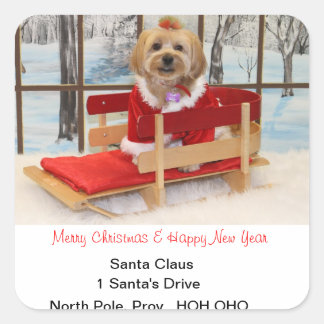 Pegatina Cuadrada Navidades se dirigen a Pegatinas