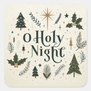 Pegatina Cuadrada Navidades Sencillos De Noche Santa
