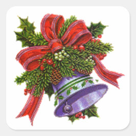 Pegatina Cuadrada Navidades Silver Bell