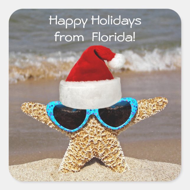 Pegatina Cuadrada Navidades Starfish (Anverso)