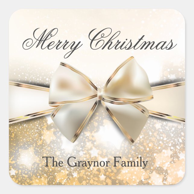 Pegatina Cuadrada Navidades Stars Sparkle (Anverso)