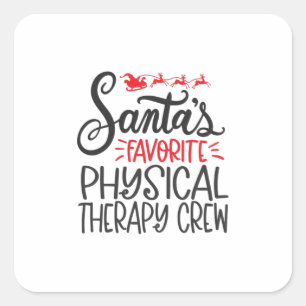 Pegatina Cuadrada Navidades Terapia física, amigos favoritos