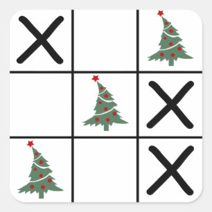 Pegatina Cuadrada Navidades Tic Tac Toe