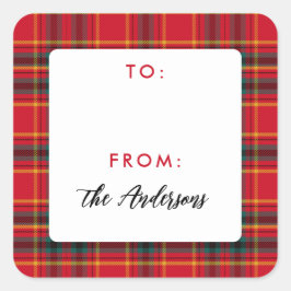 Pegatina Cuadrada Navidades tradicionales rojo y verde