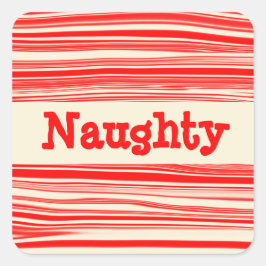 Pegatina Cuadrada Navidades traviesos Red Peppermint Candy Marble