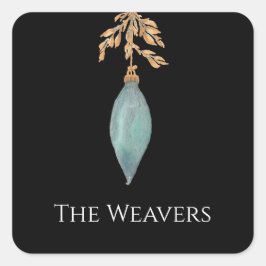 Pegatina Cuadrada Navidades turquesa de color acuático original mode