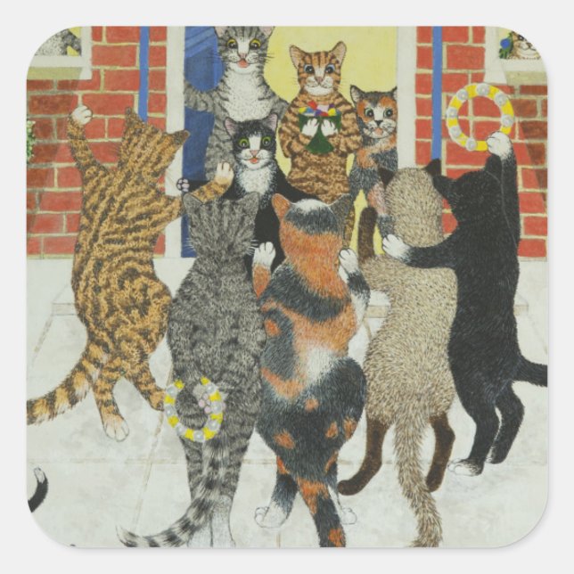 Pegatina Cuadrada Navidades villancicos (Anverso)