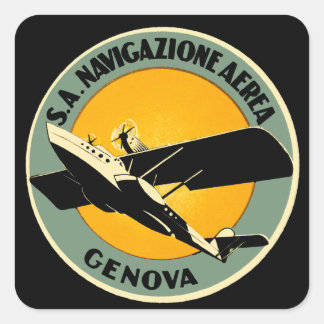 Pegatina Cuadrada Navigazione Aerea ~ Genova