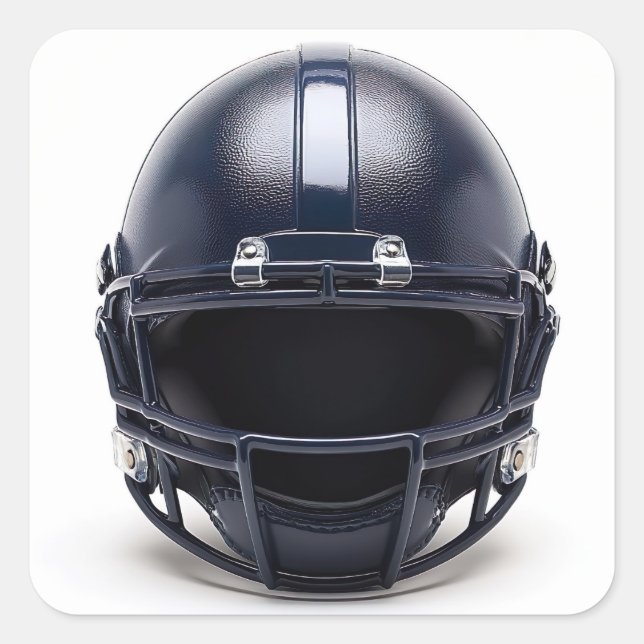 Pegatina Cuadrada Navy Blue American Football Helmet Decal (Anverso)