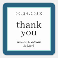 Navy Blue Border Simple Wedding Favor