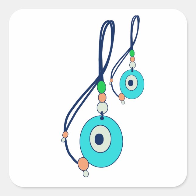 Pegatina Cuadrada Nazar-Amulett  (Anverso)