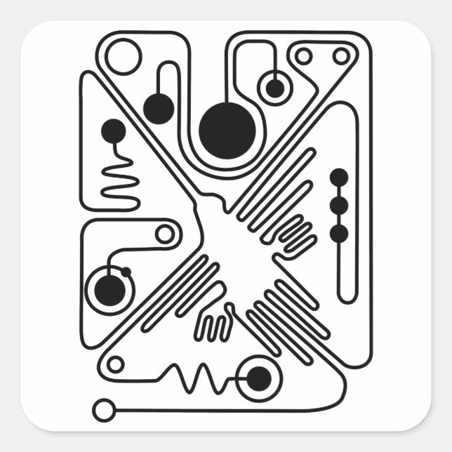 Pegatina Cuadrada Nazca Hummingbird (Anverso)