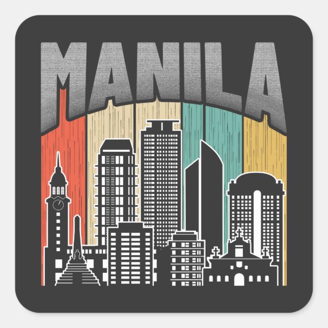 Pegatina Cuadrada NCR de Manila (Anverso)