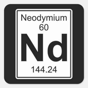 Pegatina Cuadrada Nd - Neodimio
