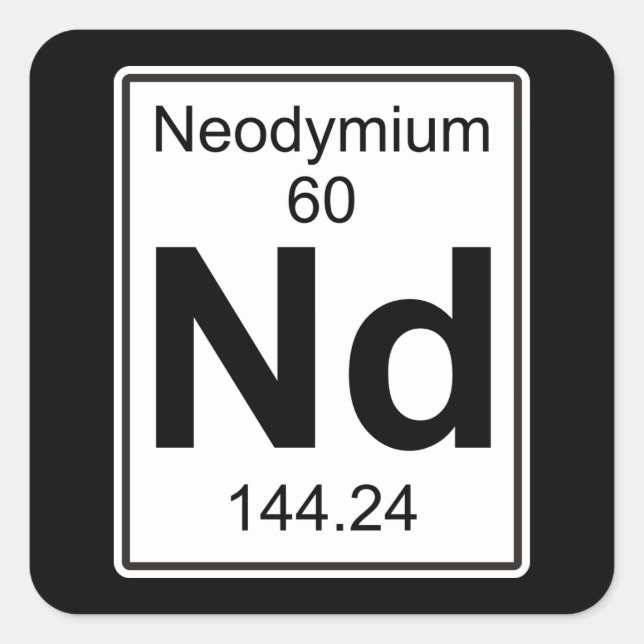 Pegatina Cuadrada Nd - Neodimio (Anverso)