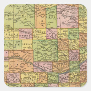 Pegatina Cuadrada Nebraska 2