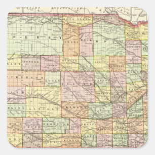 Pegatina Cuadrada Nebraska 4