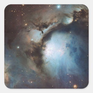 Pegatina Cuadrada Nebulosa de Orión Messier 78 Foto Espacial Real