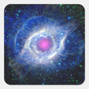 Pegatina Cuadrada Nebulosa Hélice Ojo de Dios Foto Espacial Ultravio