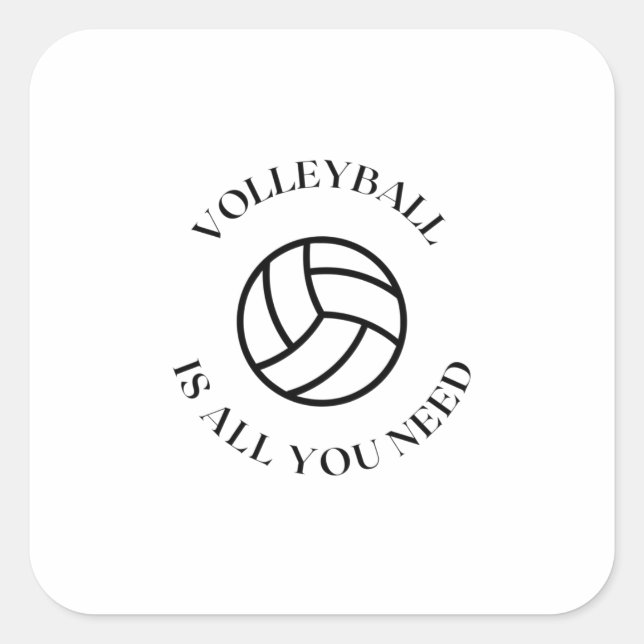 Pegatina Cuadrada Necesidad de voleibol (Anverso)