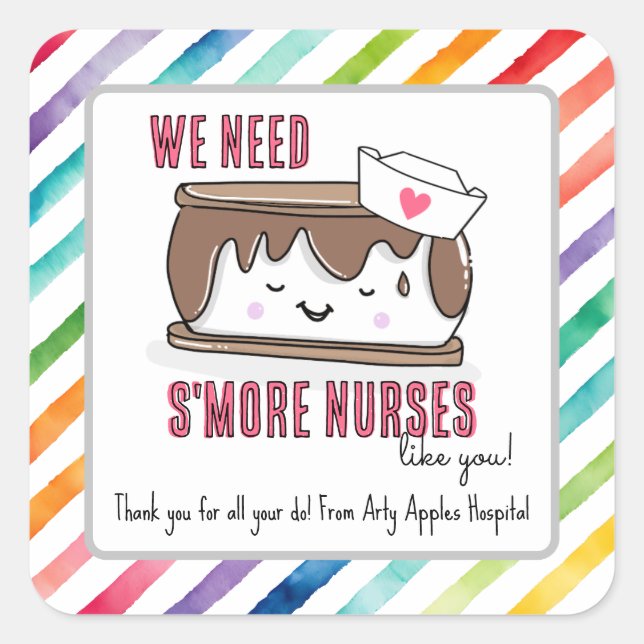 Pegatina Cuadrada Necesitamos una semana de valoración de enfermeras (Anverso)