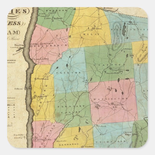 Pegatina Cuadrada Neerlandeses, condados de Putnam (Anverso)