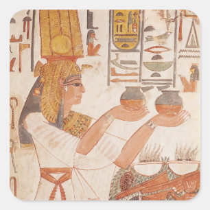 Pegatina Cuadrada Nefertari Haciendo una oferta