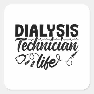 Pegatina Cuadrada Nefrología Diálisis Enfermería Diálisis Vida del T