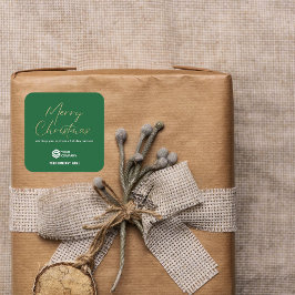 Pegatina Cuadrada Negocio con logotipo de Personalizado de Navidades