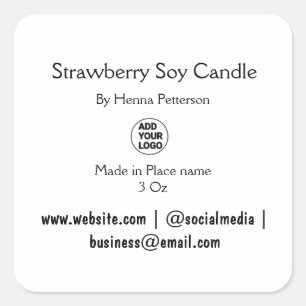 Pegatina Cuadrada negocio de código q r de candle add