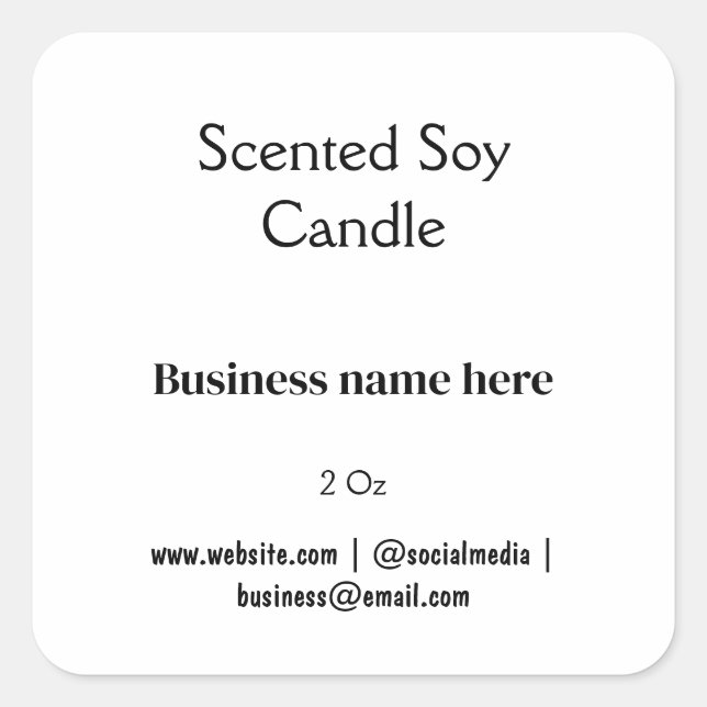 Pegatina Cuadrada negocio de código q r de candle add (Anverso)