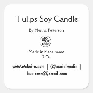 Pegatina Cuadrada negocio de código q r de candle add