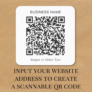 Pegatina Cuadrada Negocio de Código QR Personalizado