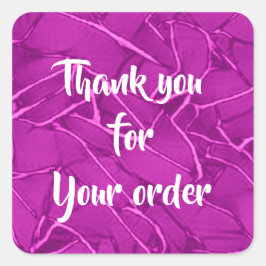 Pegatina Cuadrada Negocio de patrones púrpura raqueado