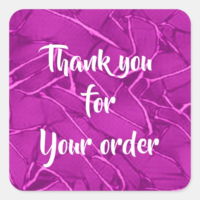 Pegatina Cuadrada Negocio de patrones púrpura raqueado (Anverso)