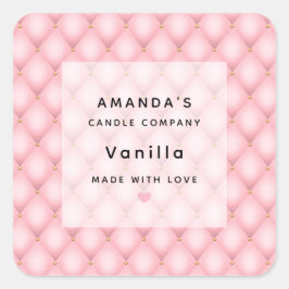 Pegatina Cuadrada Negocio De Velas De Patrón De Diamantes De Lujo Ro