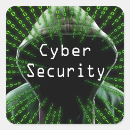 Pegatina Cuadrada Negocios de ciberseguridad