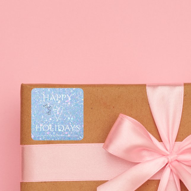 Pegatina Cuadrada Negocios de 'Felices Fiestas' de Blue Purpurina (Subido por el creador)