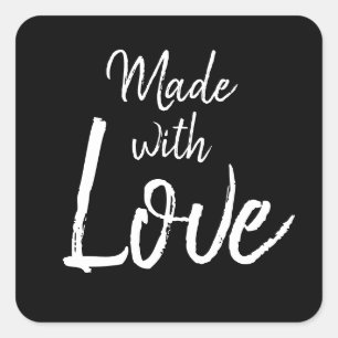 Pegatina Cuadrada Negocios minimalistas de tipografía moderna hechos