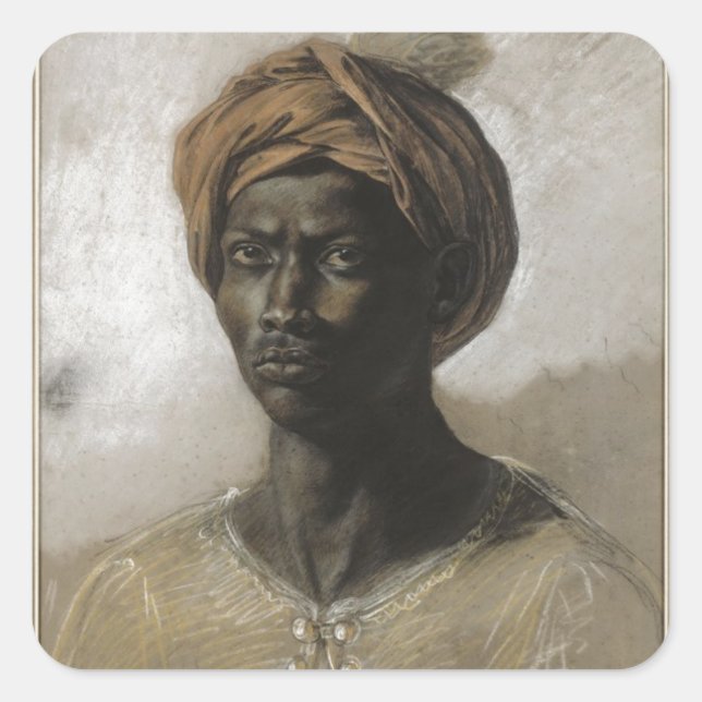 Pegatina Cuadrada Nègre au turban (Anverso)