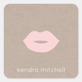 Pegatina Cuadrada Negrita Artista de maquillaje con el logotipo de l