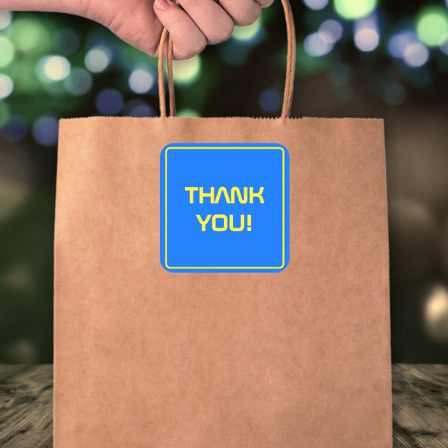 Pegatina Cuadrada Negrita Blue Modern Tech Graduation (Subido por el creador)