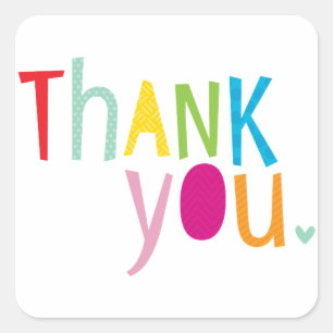 Pegatina Cuadrada negrita de tipografía moderna de SEAL POP BRILLANT