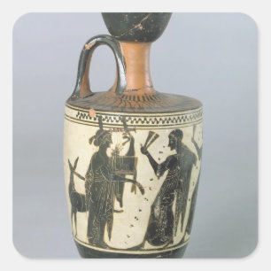 Pegatina Cuadrada Negro-figura lekythos del ático