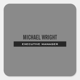 Pegatina Cuadrada Negro gris moderno llano simple Minimalista