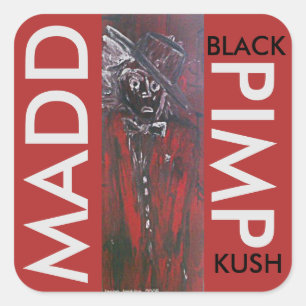 PEGATINA CUADRADA NEGRO KUSH DEL CHULO DE MADD